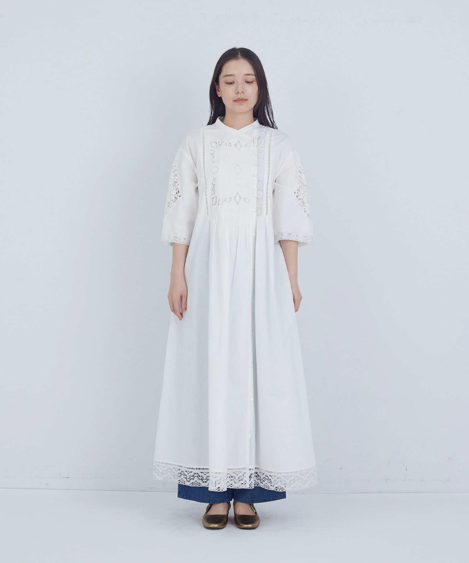 【ADIEU TRISTESSE】ポプリン刺繍ワンピース 詳細画像 ブラック 17