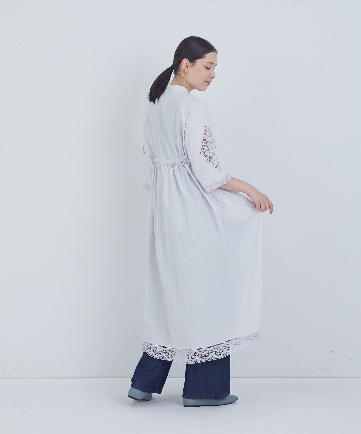 【ADIEU TRISTESSE】ポプリン刺繍ワンピース 詳細画像 ブラック 3