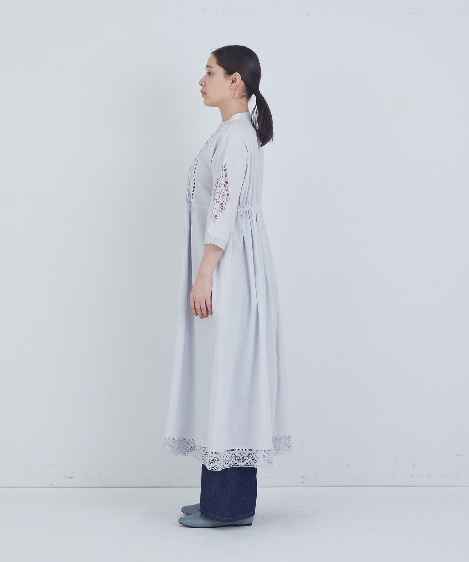 【ADIEU TRISTESSE】ポプリン刺繍ワンピース 詳細画像 ブラック 5