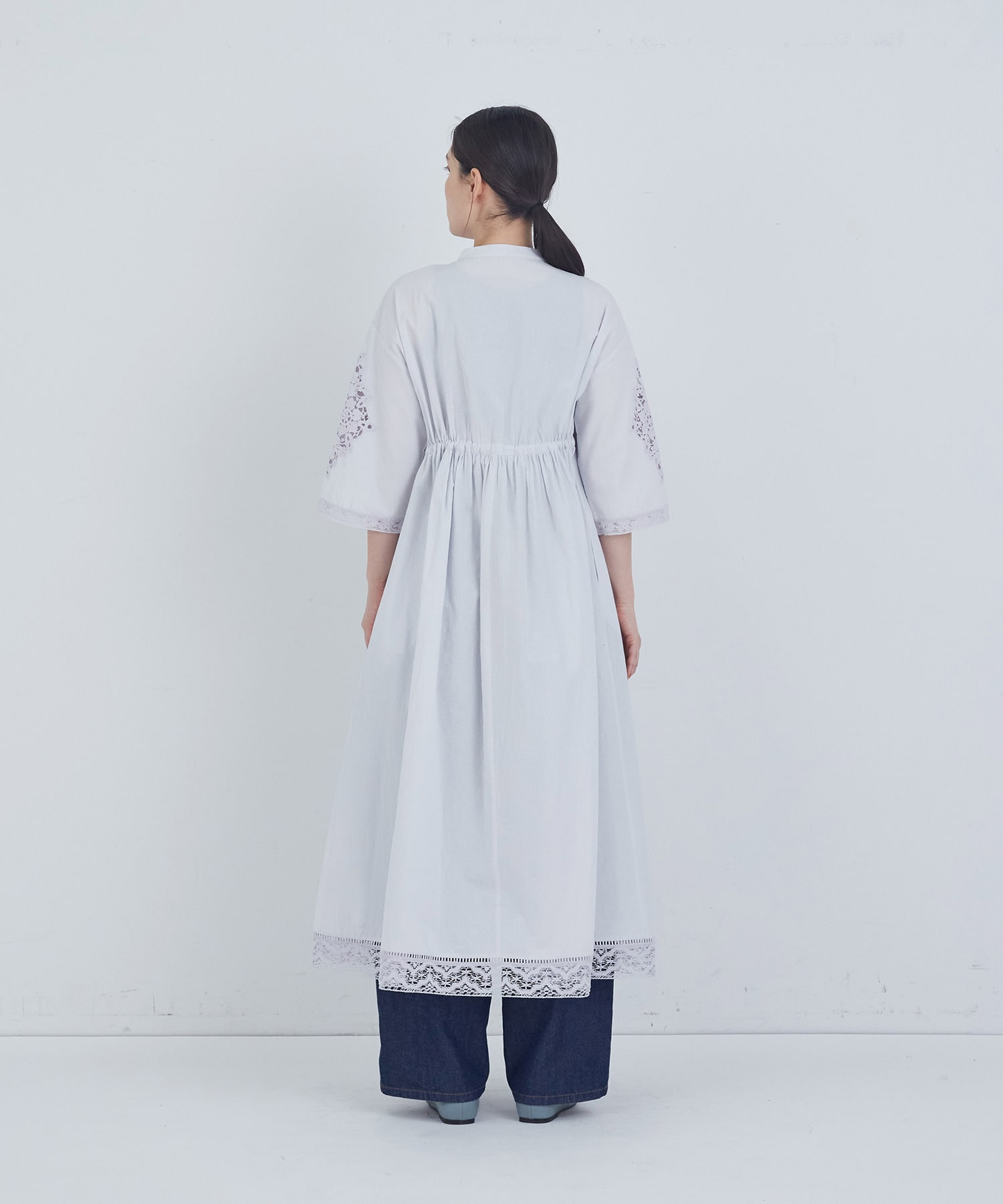 【ADIEU TRISTESSE】ポプリン刺繍ワンピース 詳細画像 ブラック 6