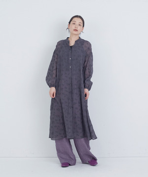 【ADIEU TRISTESSE】シアーエンブロイダリーワンピース 詳細画像 チャコールグレー 1