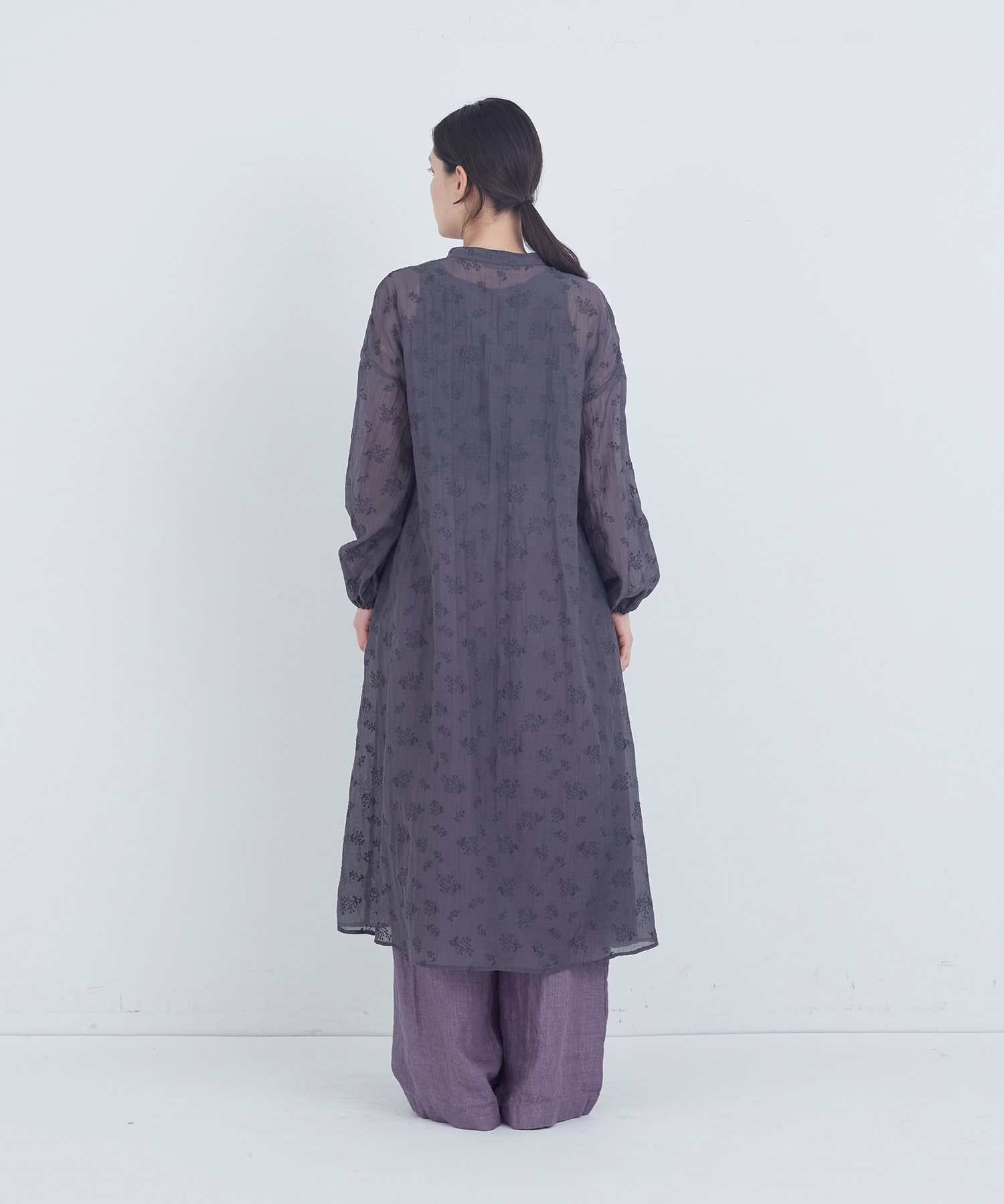 【ADIEU TRISTESSE】シアーエンブロイダリーワンピース 詳細画像 ライトグレー 13