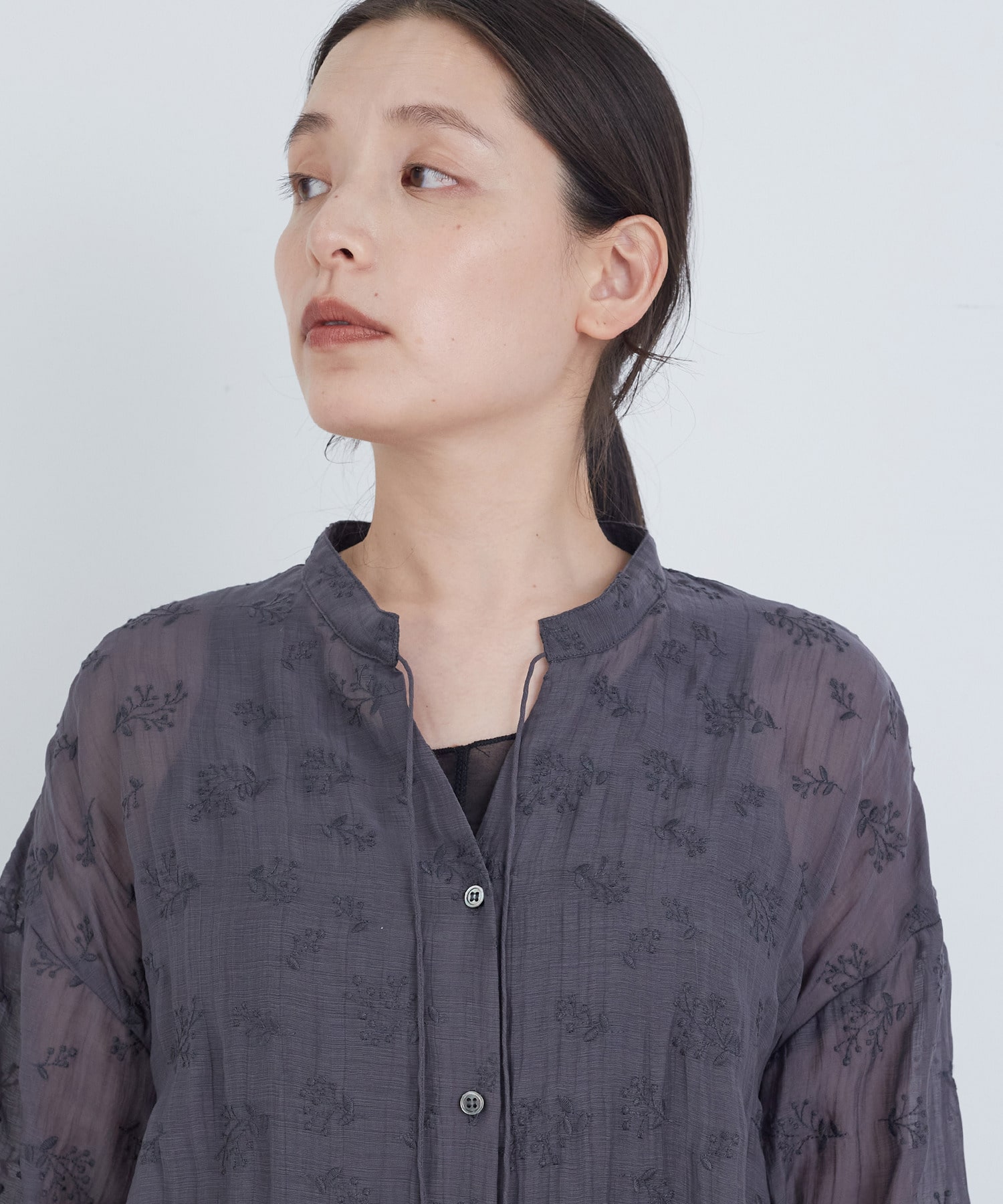 【ADIEU TRISTESSE】シアーエンブロイダリーワンピース 詳細画像 ライトグレー 14