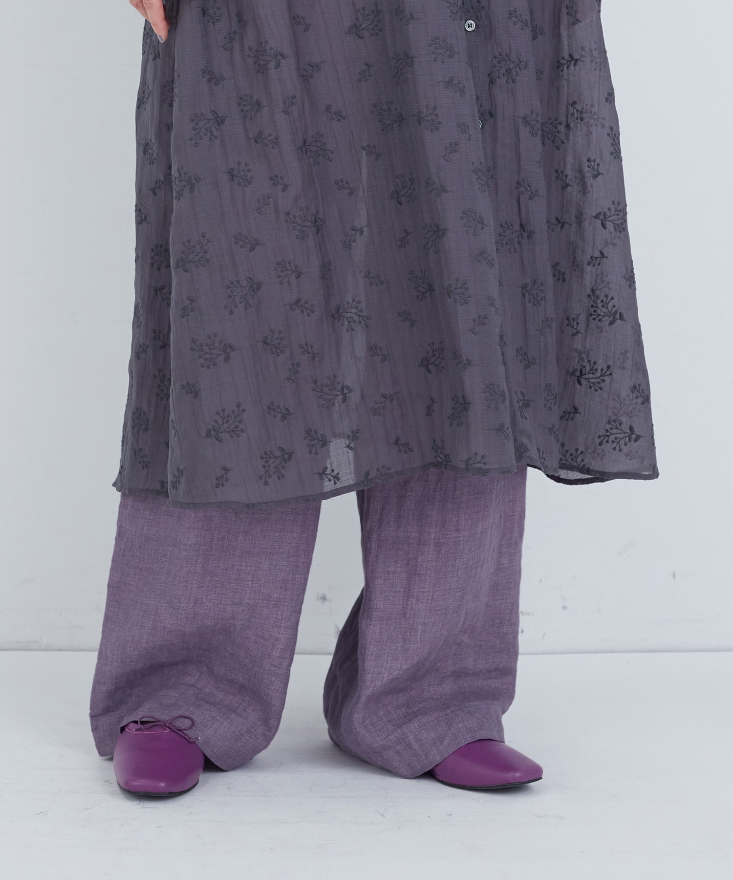 【ADIEU TRISTESSE】シアーエンブロイダリーワンピース 詳細画像 ライトグレー 17