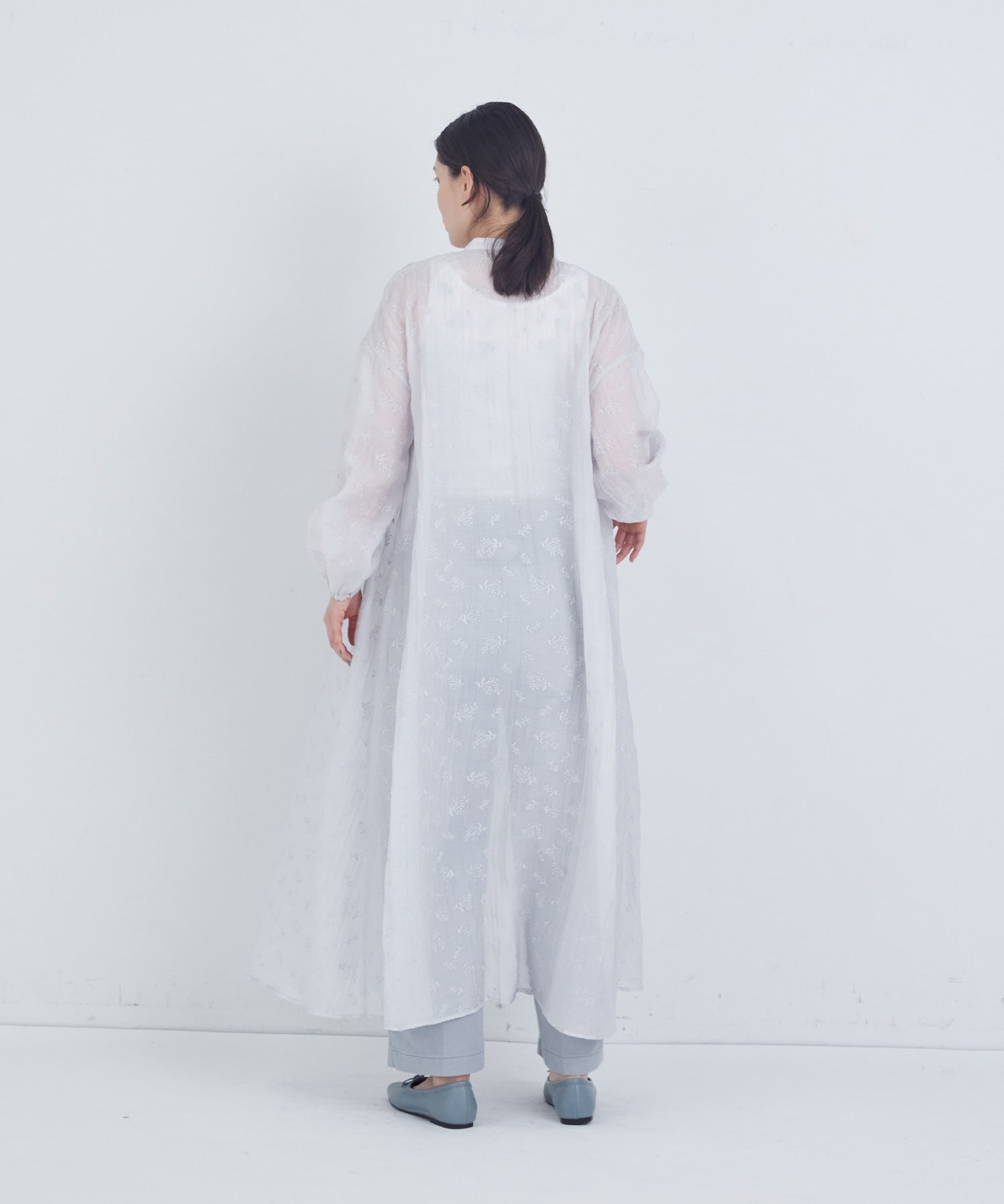 【ADIEU TRISTESSE】シアーエンブロイダリーワンピース 詳細画像 ライトグレー 3