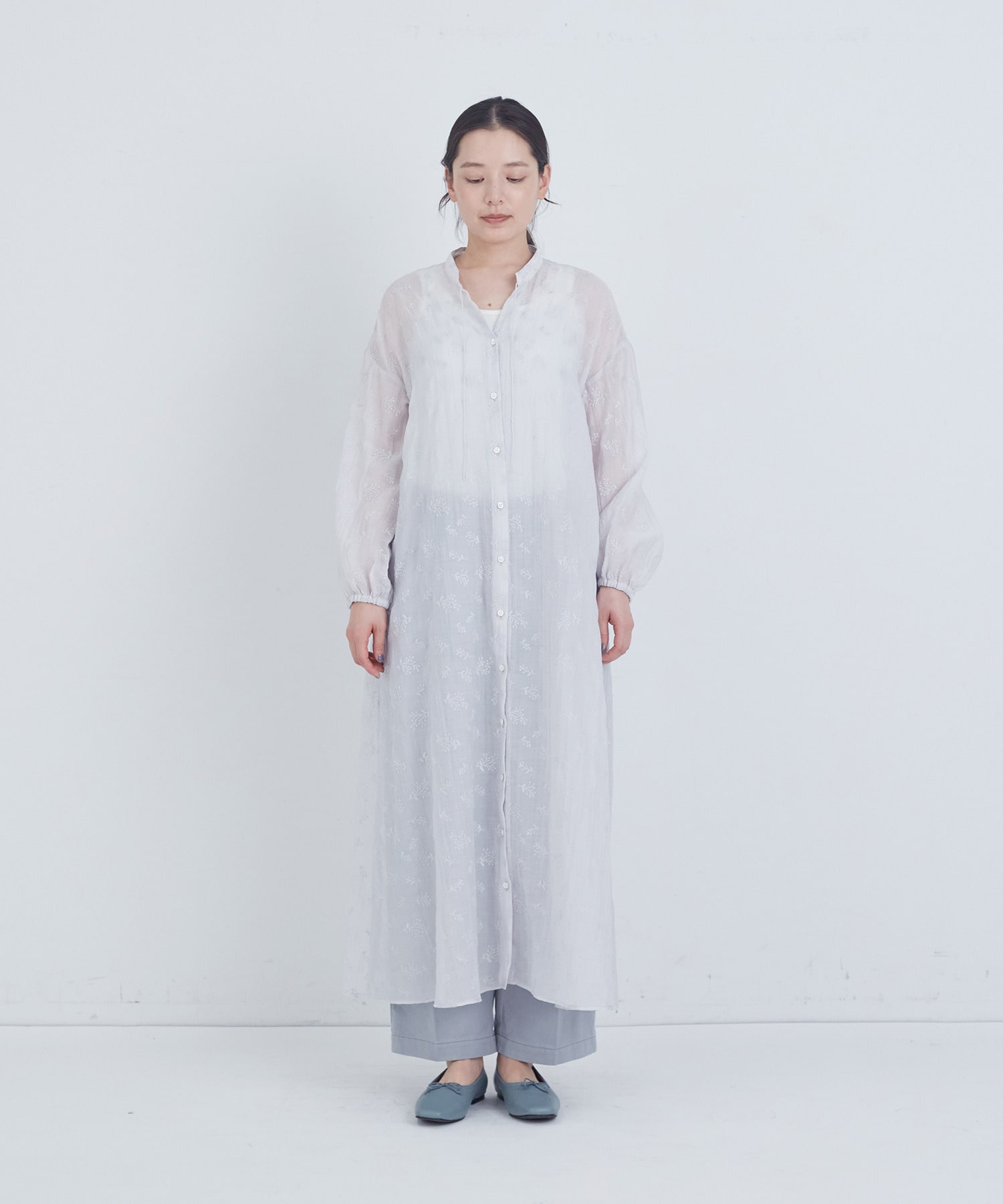 【ADIEU TRISTESSE】シアーエンブロイダリーワンピース 詳細画像 ライトグレー 5