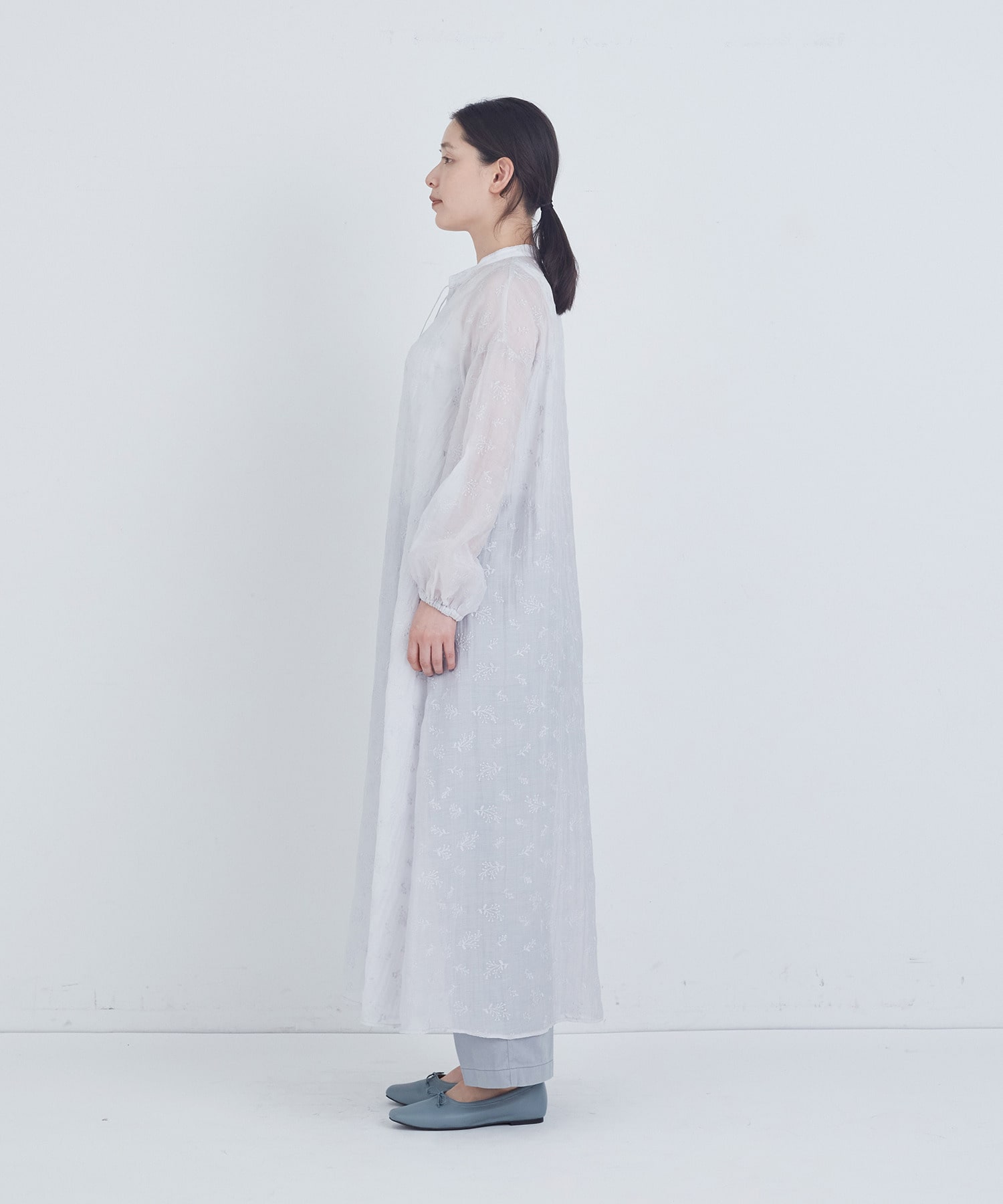 【ADIEU TRISTESSE】シアーエンブロイダリーワンピース 詳細画像 ライトグレー 6