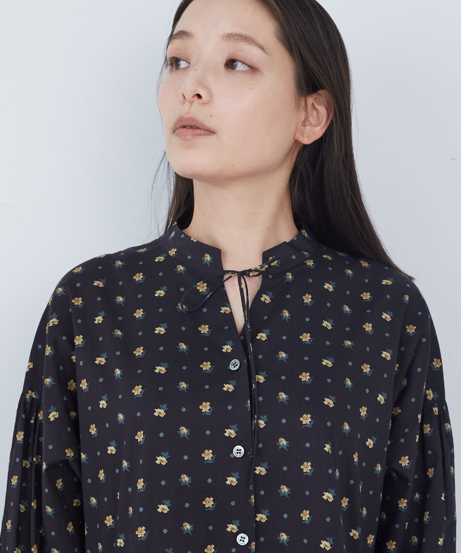 【ADIEU TRISTESSE】kazumiさんコラボ　リバティプリントワンピース 詳細画像 ブラック系その他 15