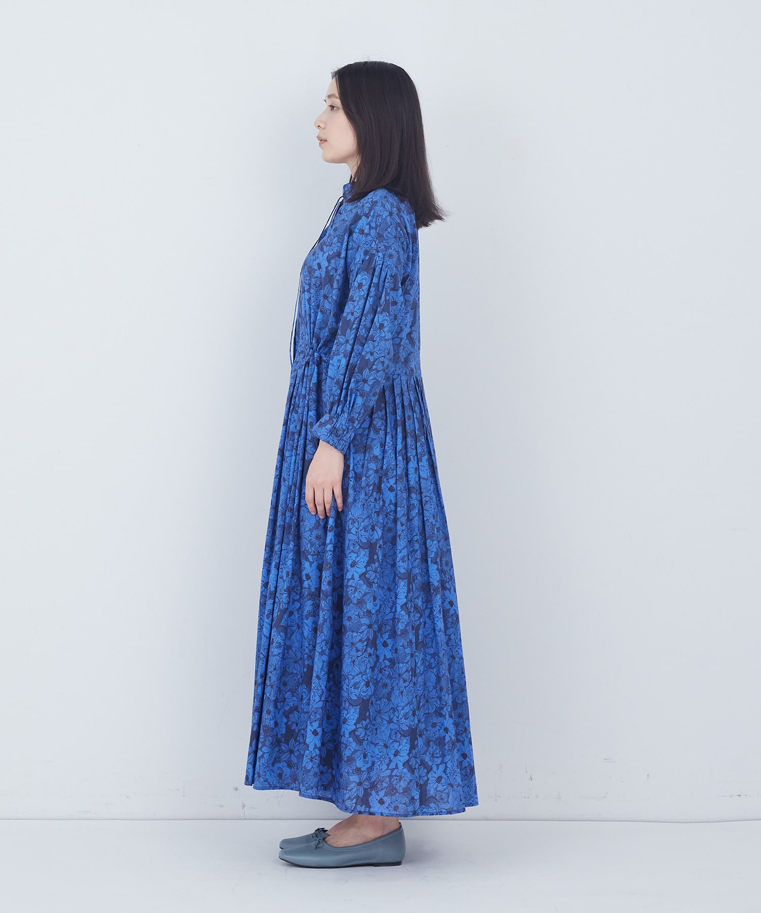 【ADIEU TRISTESSE】kazumiさんコラボ　リバティプリントワンピース 詳細画像 ブラック系その他 6