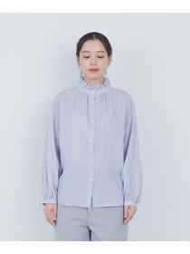 【ADIEU TRISTESSE】ストライプフリルブラウス 詳細画像 ブルー系その他 10