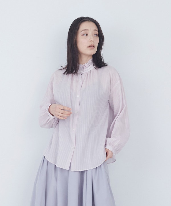 【ADIEU TRISTESSE】ストライプフリルブラウス