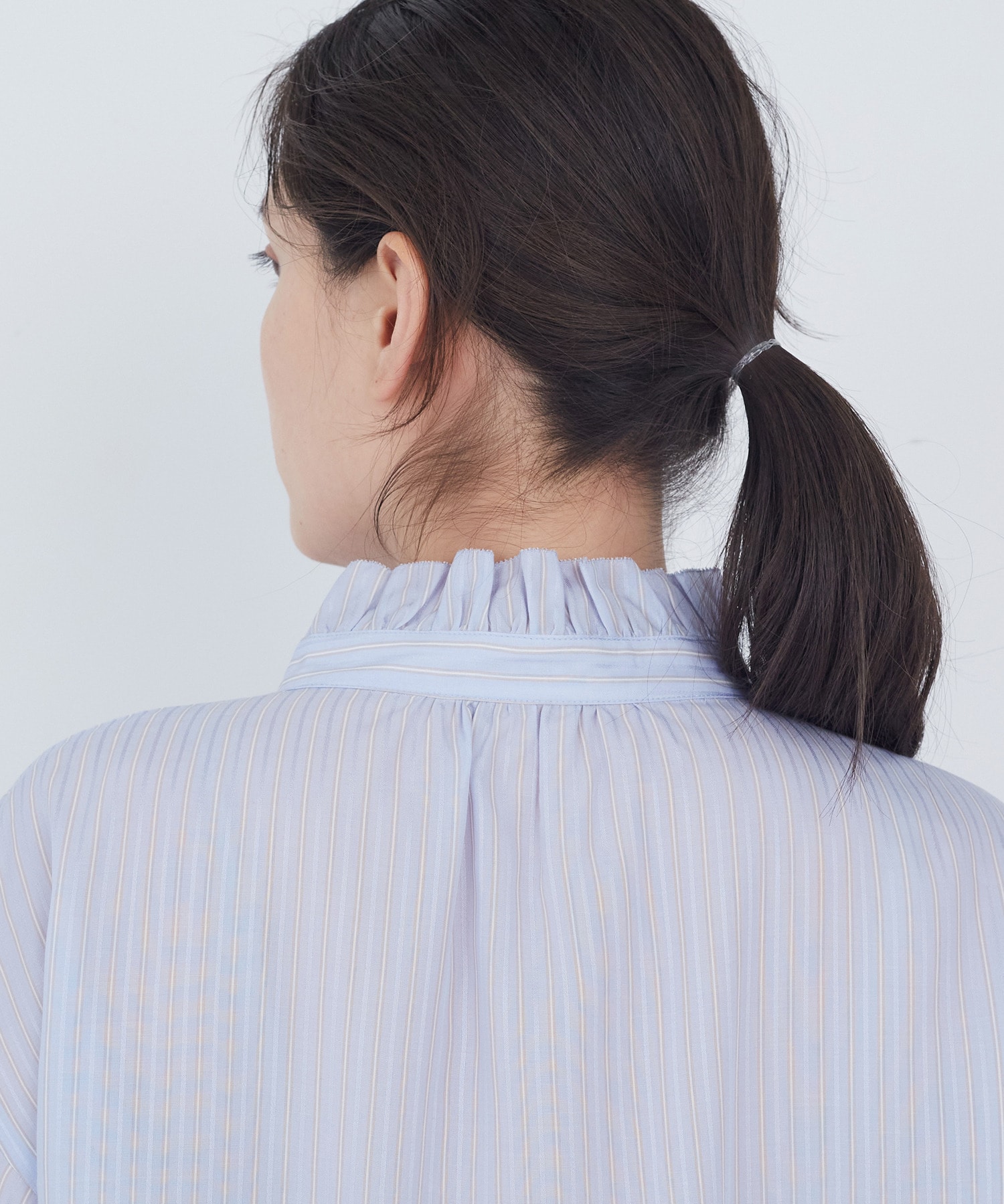 【ADIEU TRISTESSE】ストライプフリルブラウス 詳細画像 ブルー系その他 14