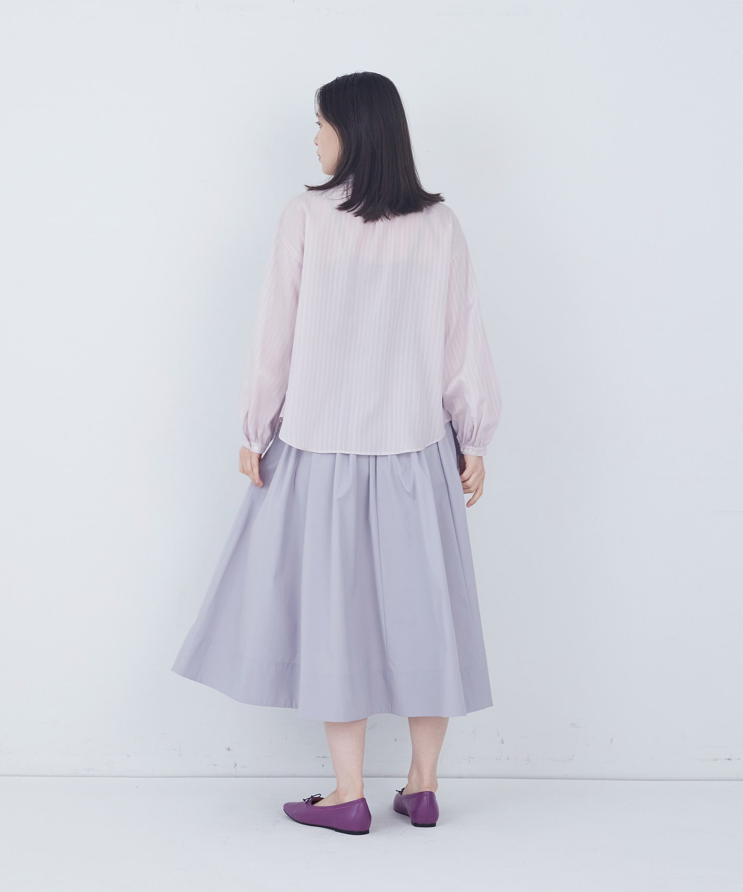 【ADIEU TRISTESSE】ストライプフリルブラウス 詳細画像 ブルー系その他 3