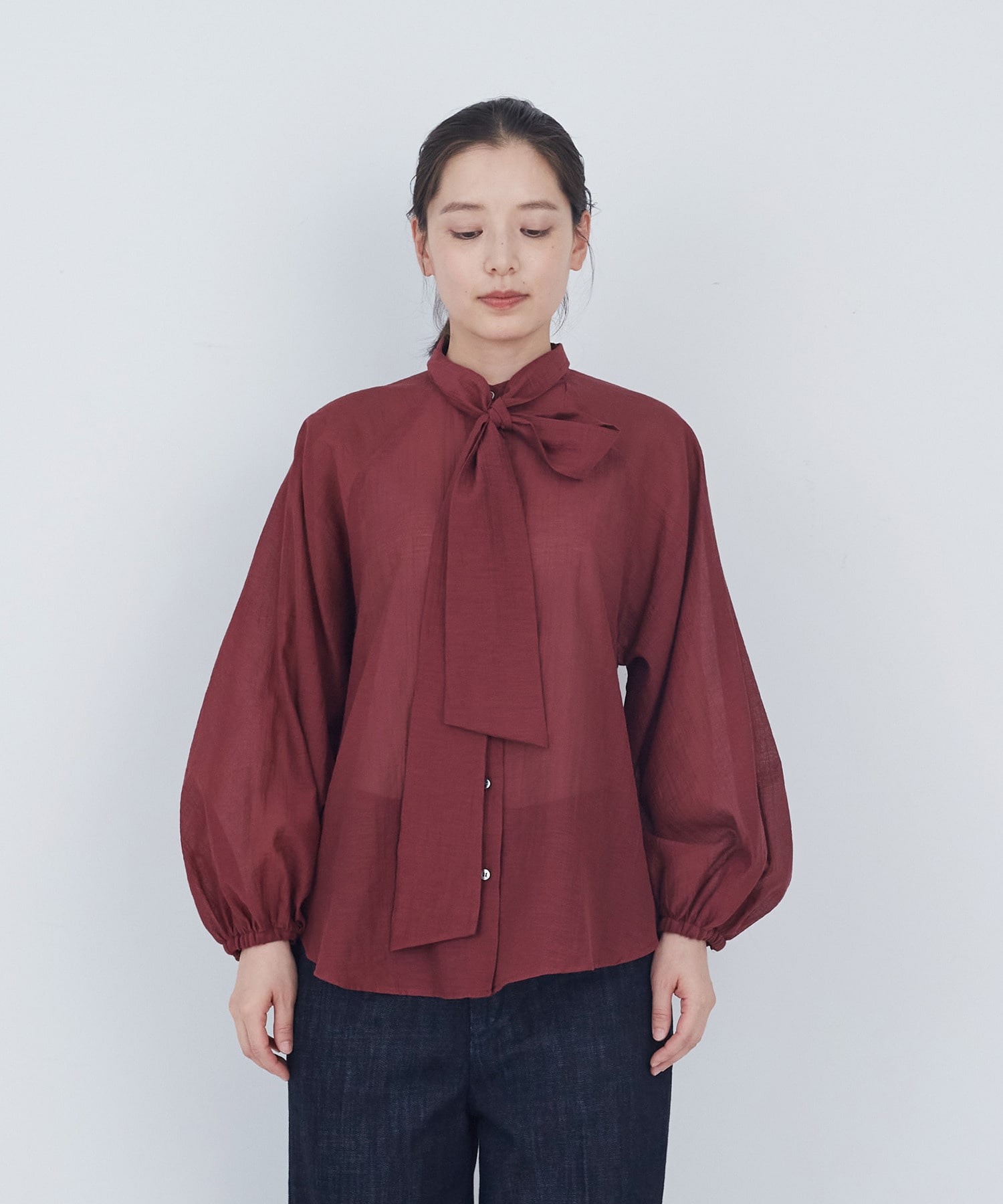 【ADIEU TRISTESSE】ラグランスリーブボウタイブラウス 詳細画像 ベージュ系その他 12