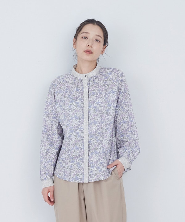 リバティプリントパッチワークブラウス 詳細画像 パープル系その他 1