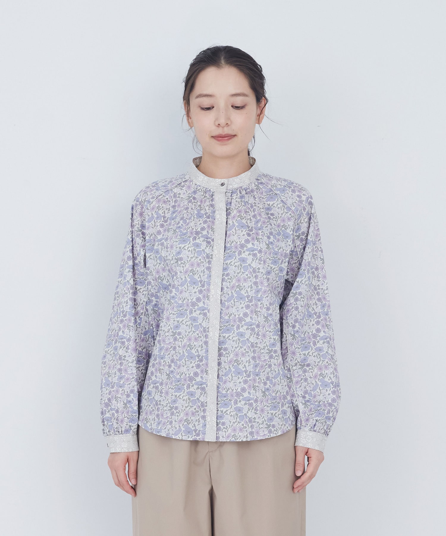 【ADIEU TRISTESSE】リバティプリントパッチワークブラウス 詳細画像 パープル系その他 10