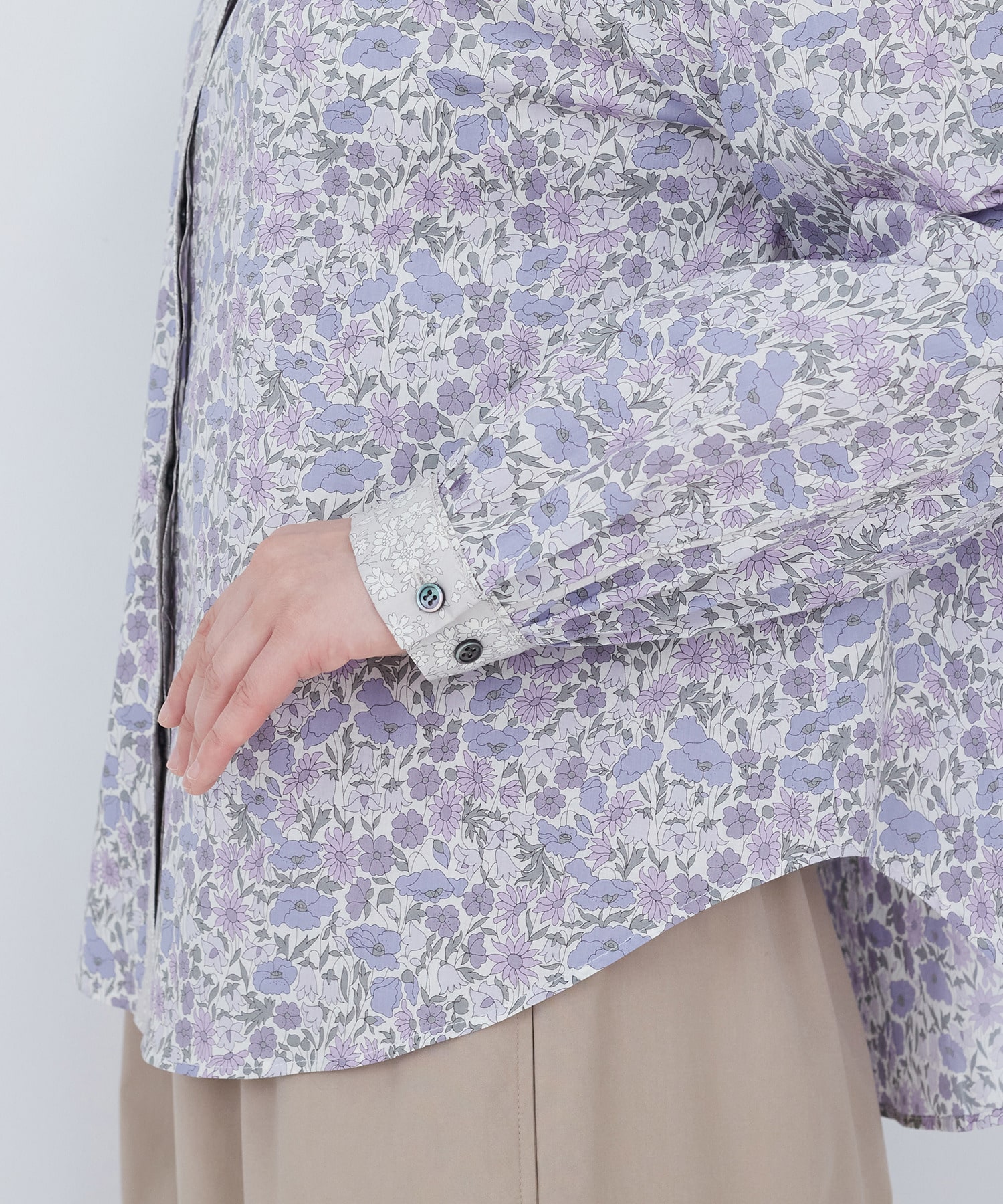 【ADIEU TRISTESSE】リバティプリントパッチワークブラウス 詳細画像 パープル系その他 15