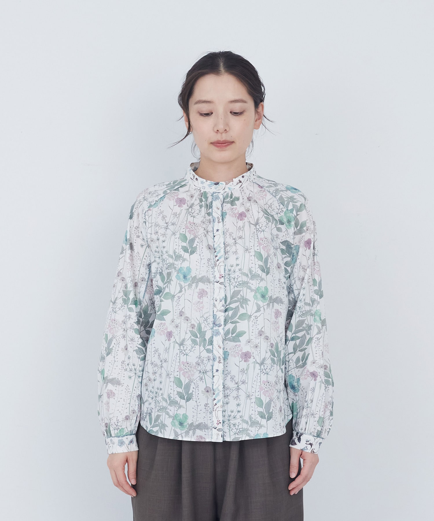 【ADIEU TRISTESSE】リバティプリントパッチワークブラウス 詳細画像 パープル系その他 4