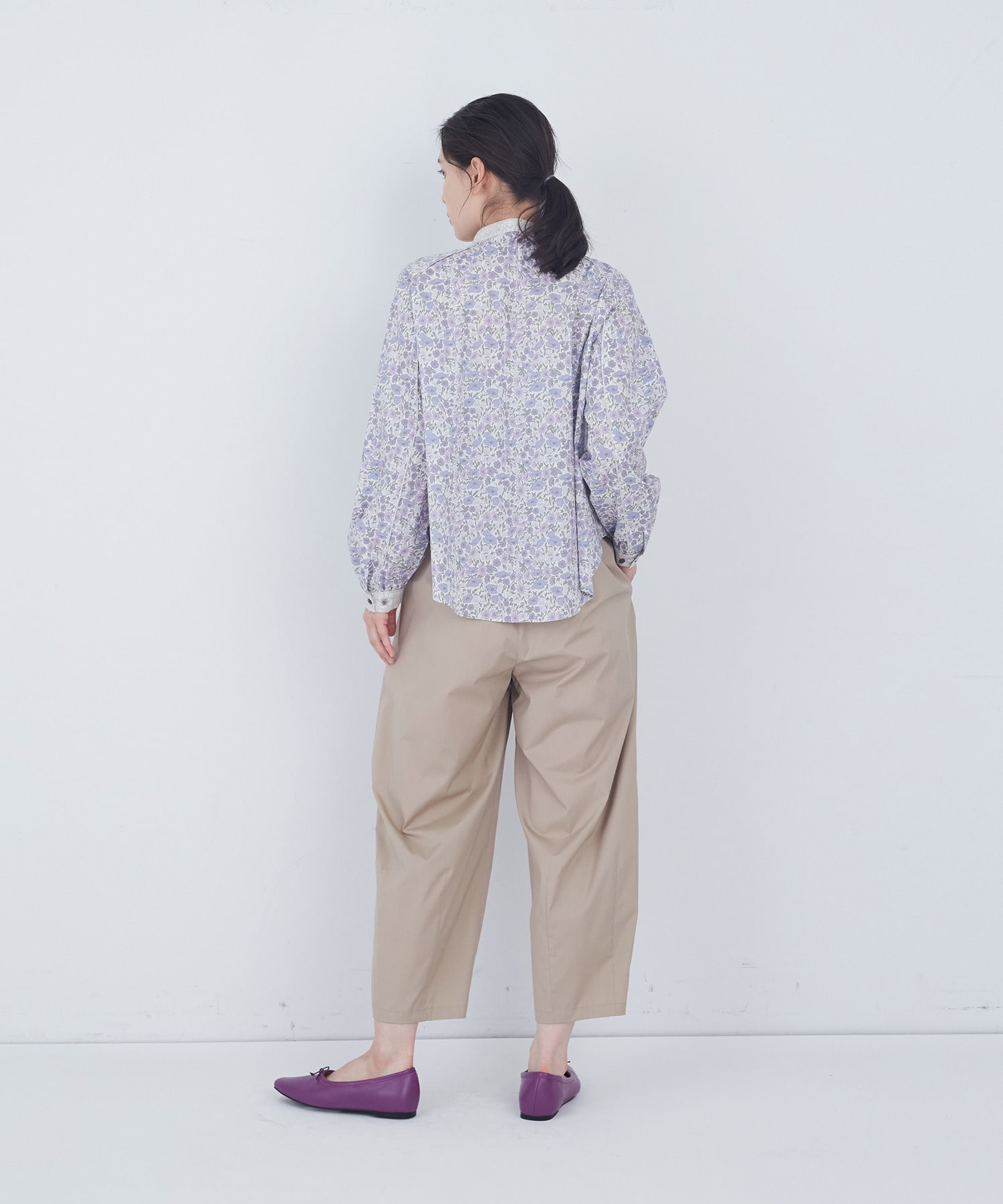 【ADIEU TRISTESSE】リバティプリントパッチワークブラウス 詳細画像 パープル系その他 9