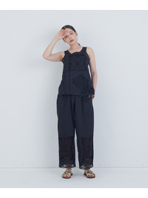 【ADIEU TRISTESSE】ポプリン刺繍キャミソール 詳細画像 ブラック 9