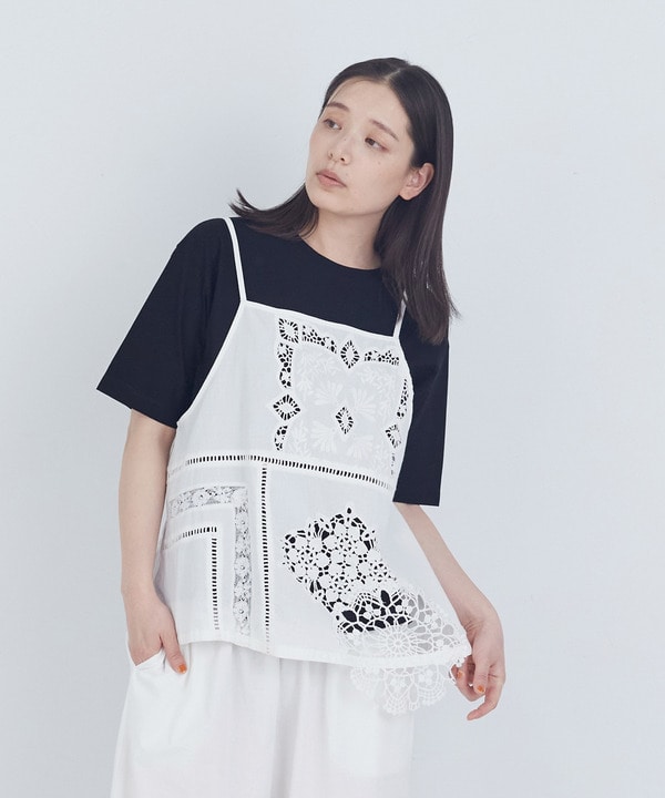 【ADIEU TRISTESSE】ポプリン刺繍キャミソール