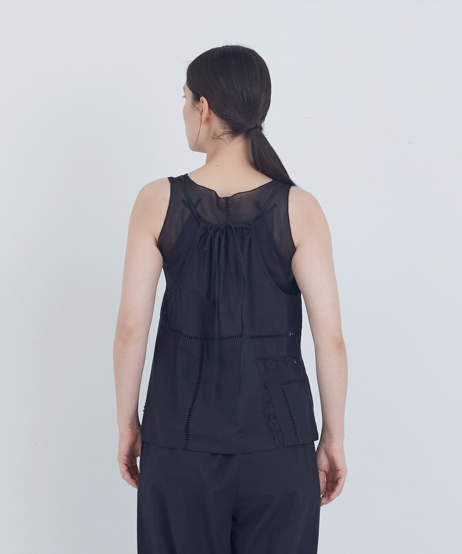 【ADIEU TRISTESSE】ポプリン刺繍キャミソール 詳細画像 ブラック 13