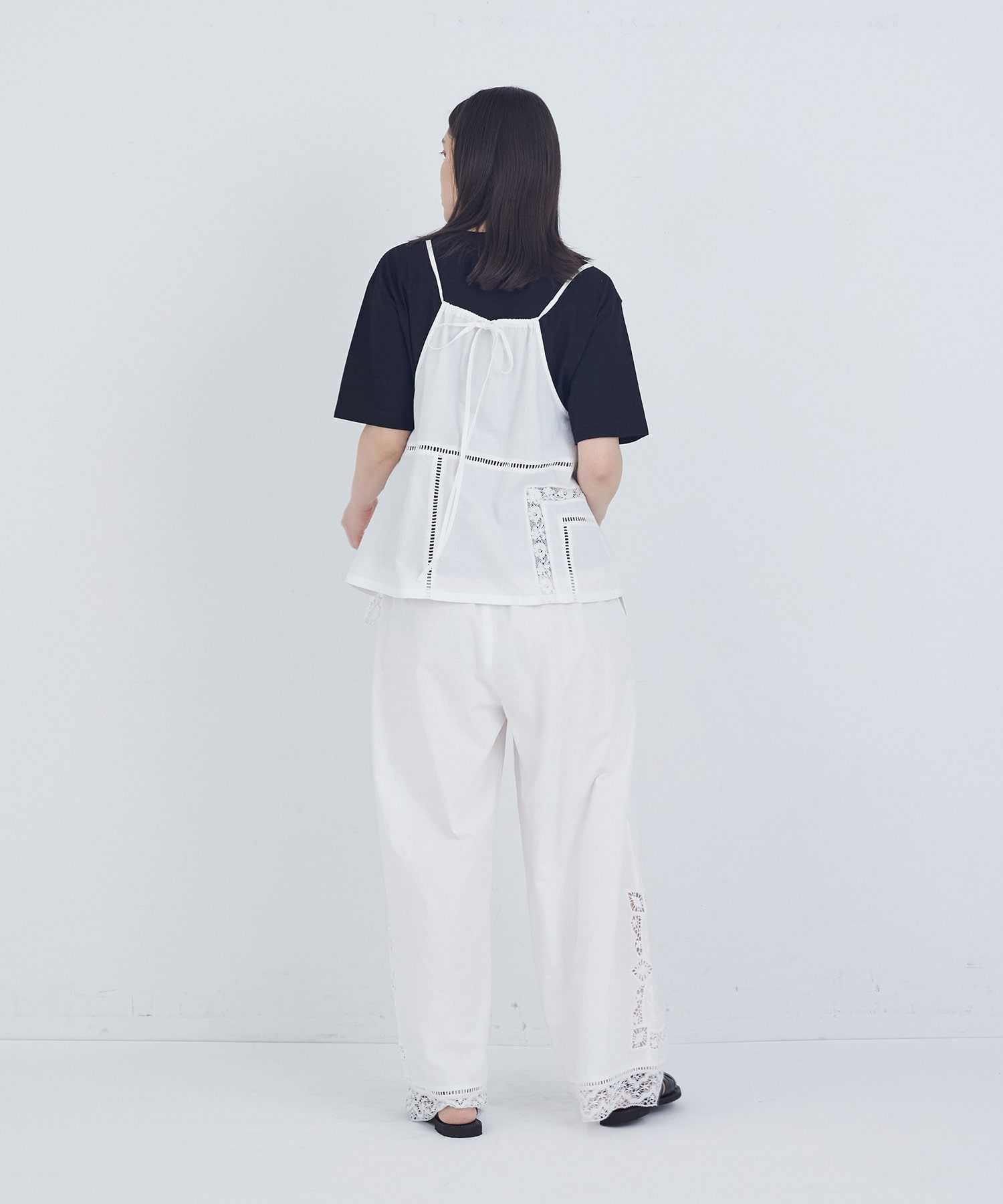 【ADIEU TRISTESSE】ポプリン刺繍キャミソール 詳細画像 ブラック 16