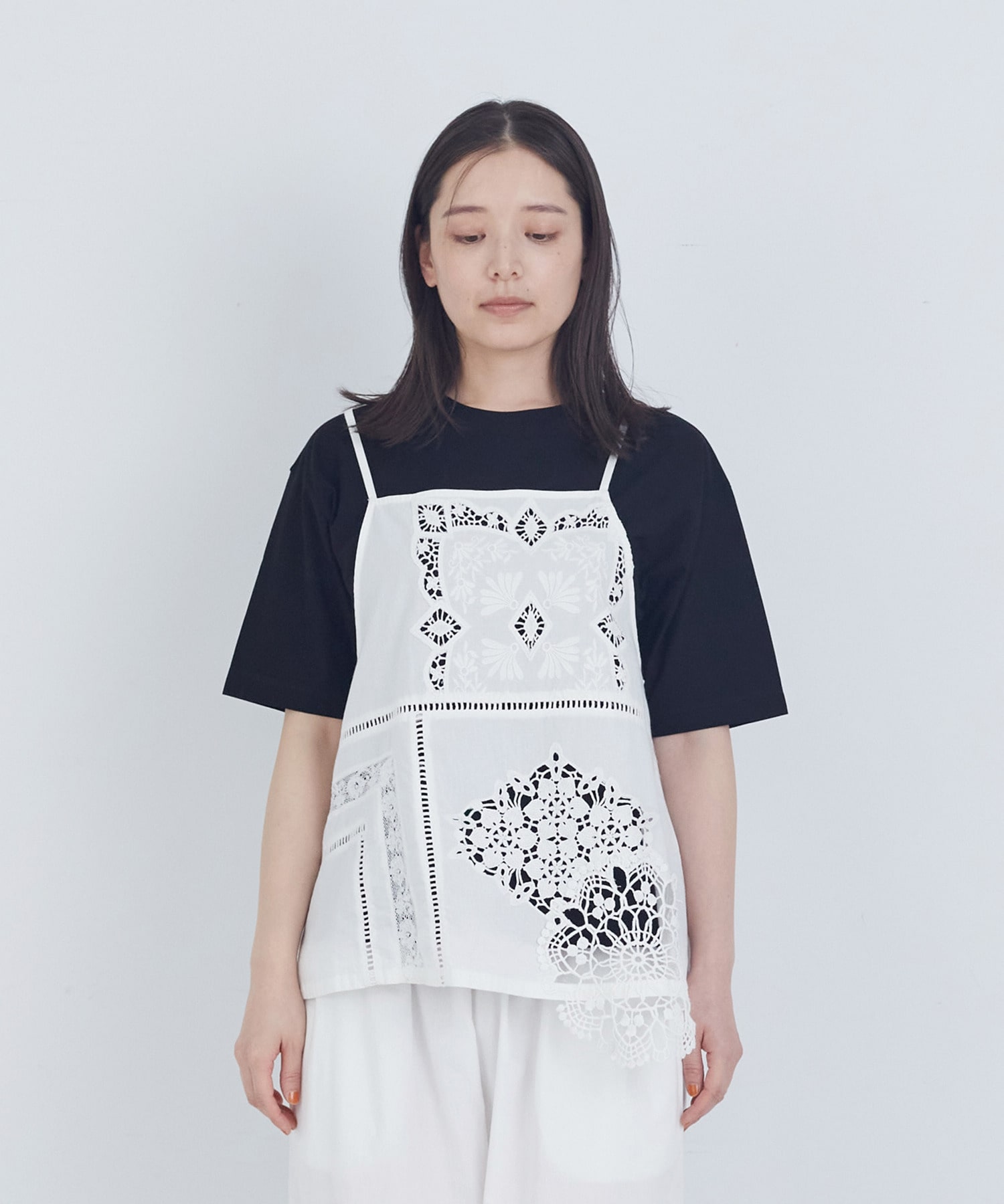 【ADIEU TRISTESSE】ポプリン刺繍キャミソール 詳細画像 ブラック 17