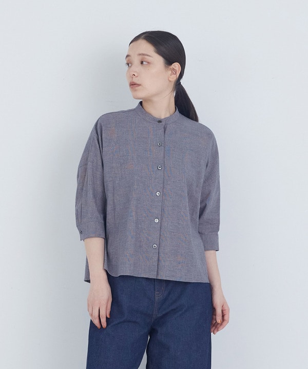 コットンリネンブラウス 詳細画像 ブルー系その他 1