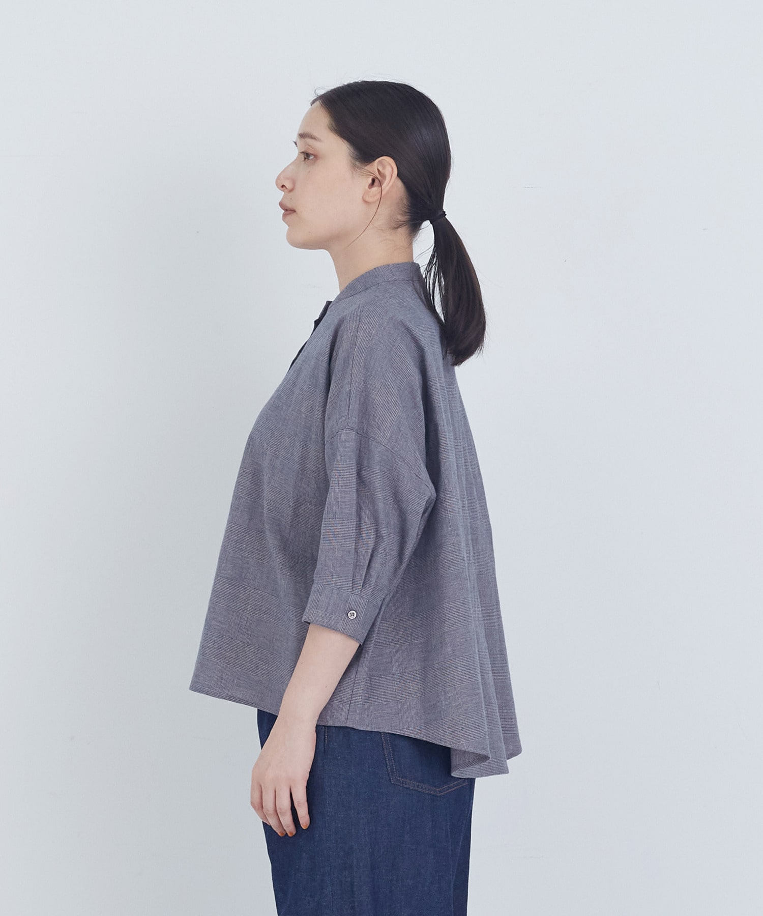 【ADIEU TRISTESSE】コットンリネンブラウス 詳細画像 ブルー系その他 11