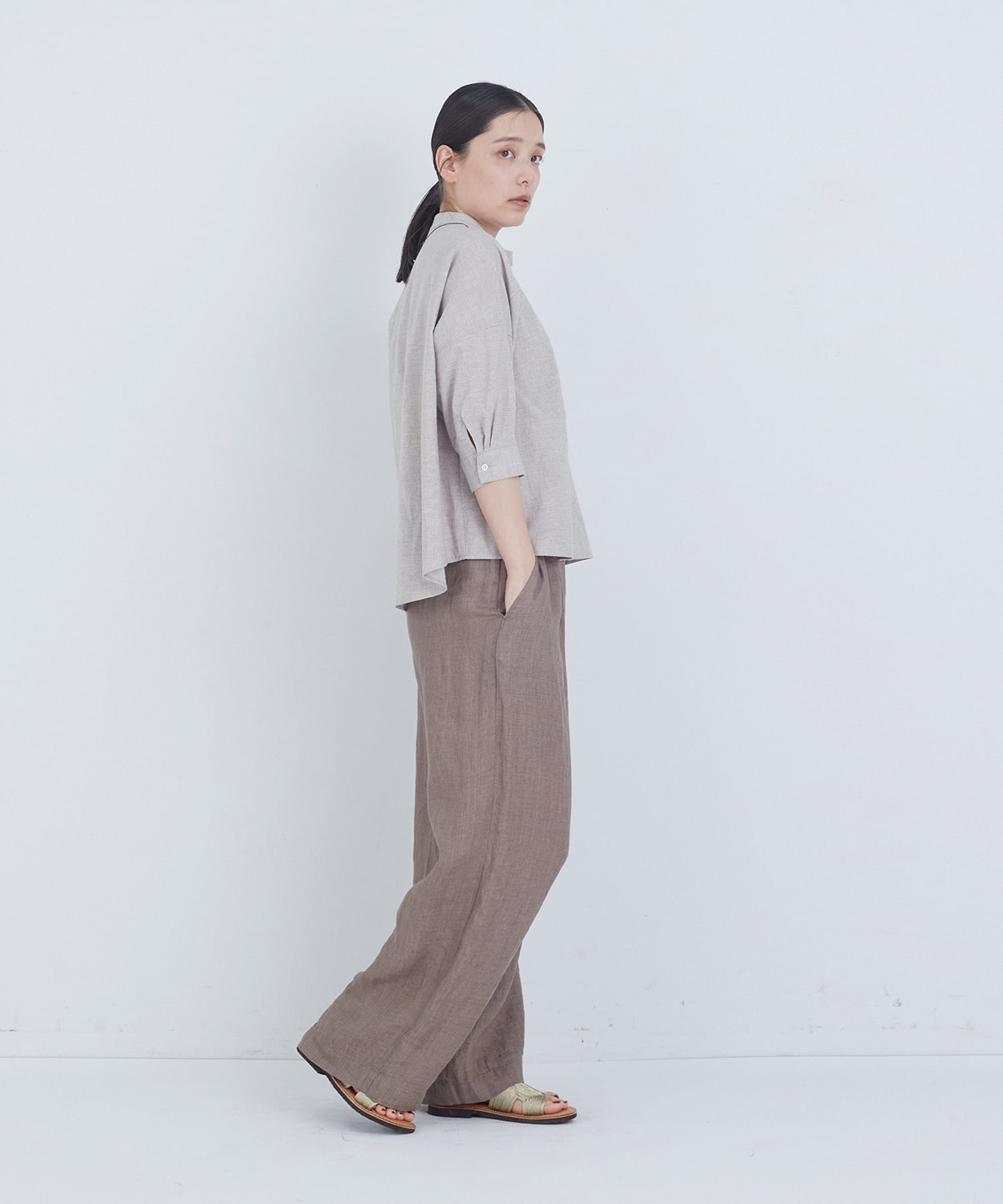 【ADIEU TRISTESSE】コットンリネンブラウス 詳細画像 ブルー系その他 2