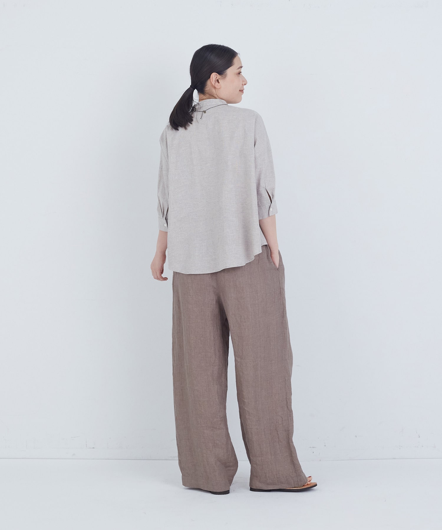 【ADIEU TRISTESSE】コットンリネンブラウス 詳細画像 ブルー系その他 3