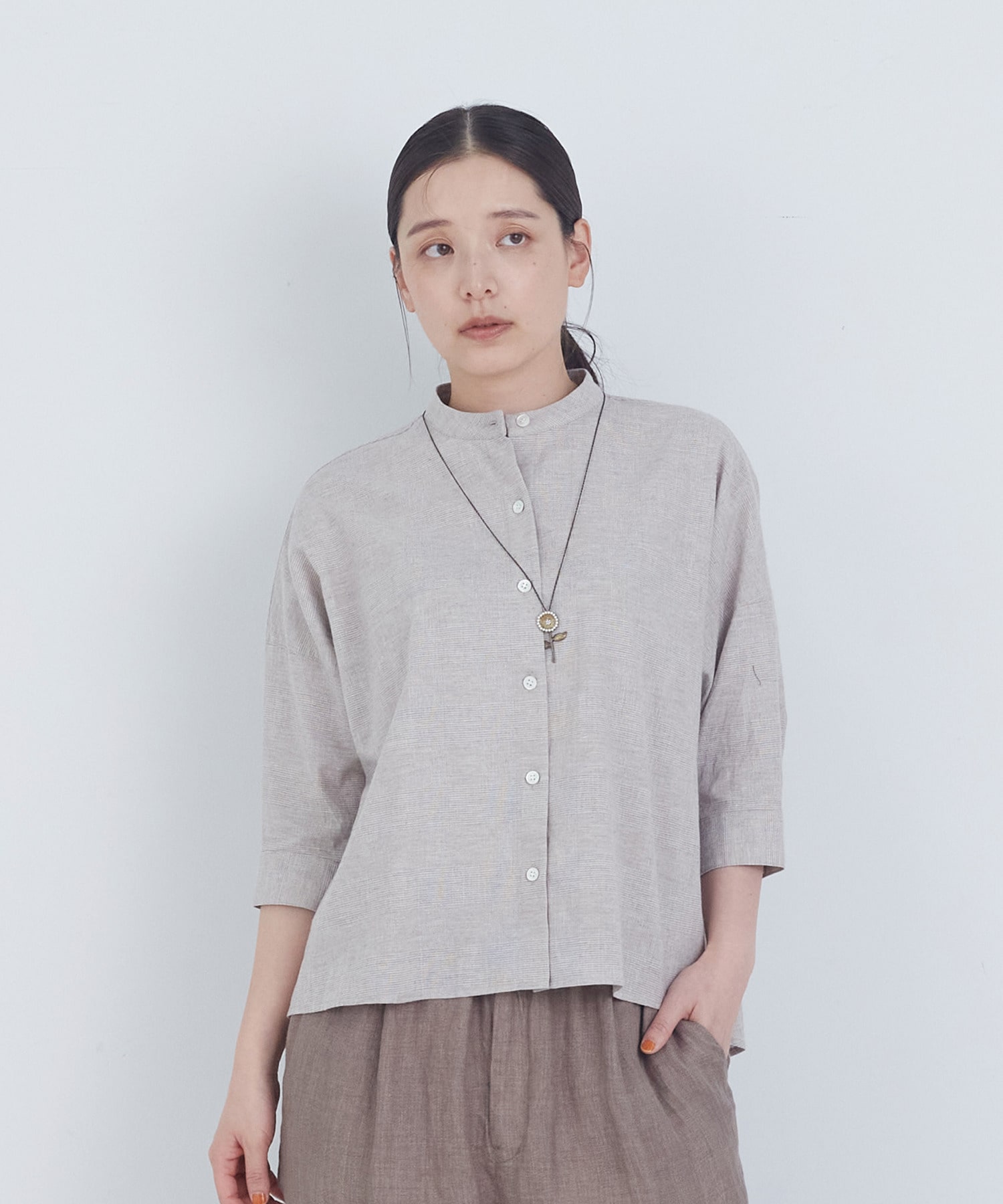 【ADIEU TRISTESSE】コットンリネンブラウス 詳細画像 ベージュ系その他 1