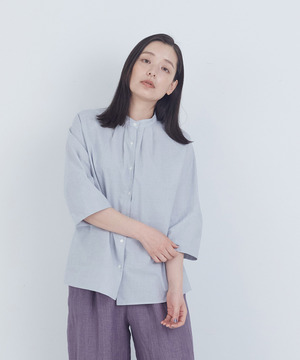 【ADIEU TRISTESSE】コットンフロントタックブラウス 詳細画像 ライトグレー 1