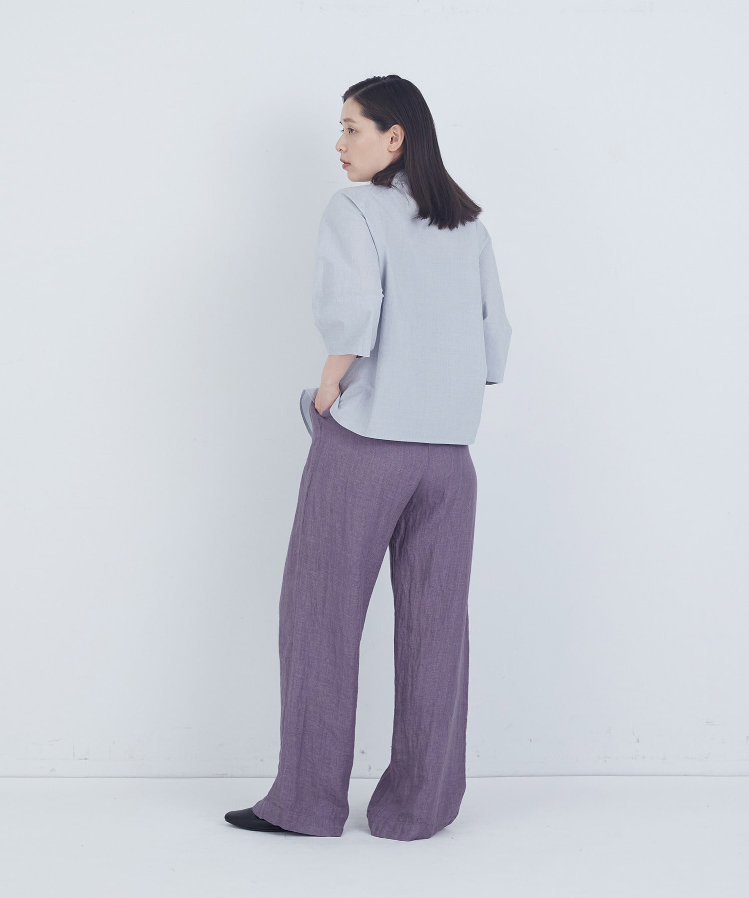 【ADIEU TRISTESSE】コットンフロントタックブラウス 詳細画像 ネイビー 10