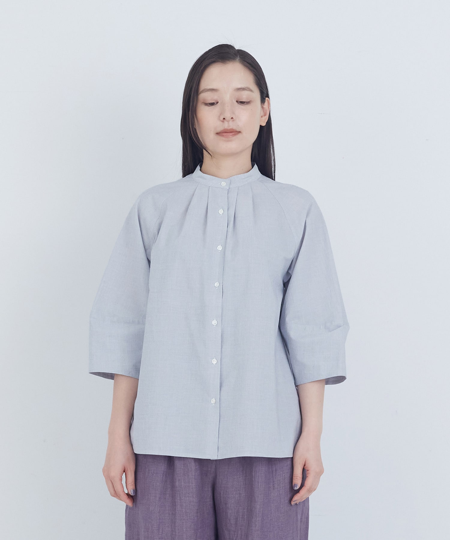 【ADIEU TRISTESSE】コットンフロントタックブラウス 詳細画像 ネイビー 11