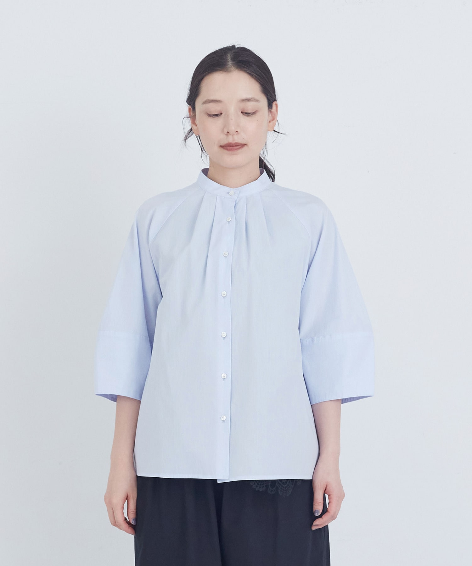 【ADIEU TRISTESSE】コットンフロントタックブラウス 詳細画像 ネイビー 5
