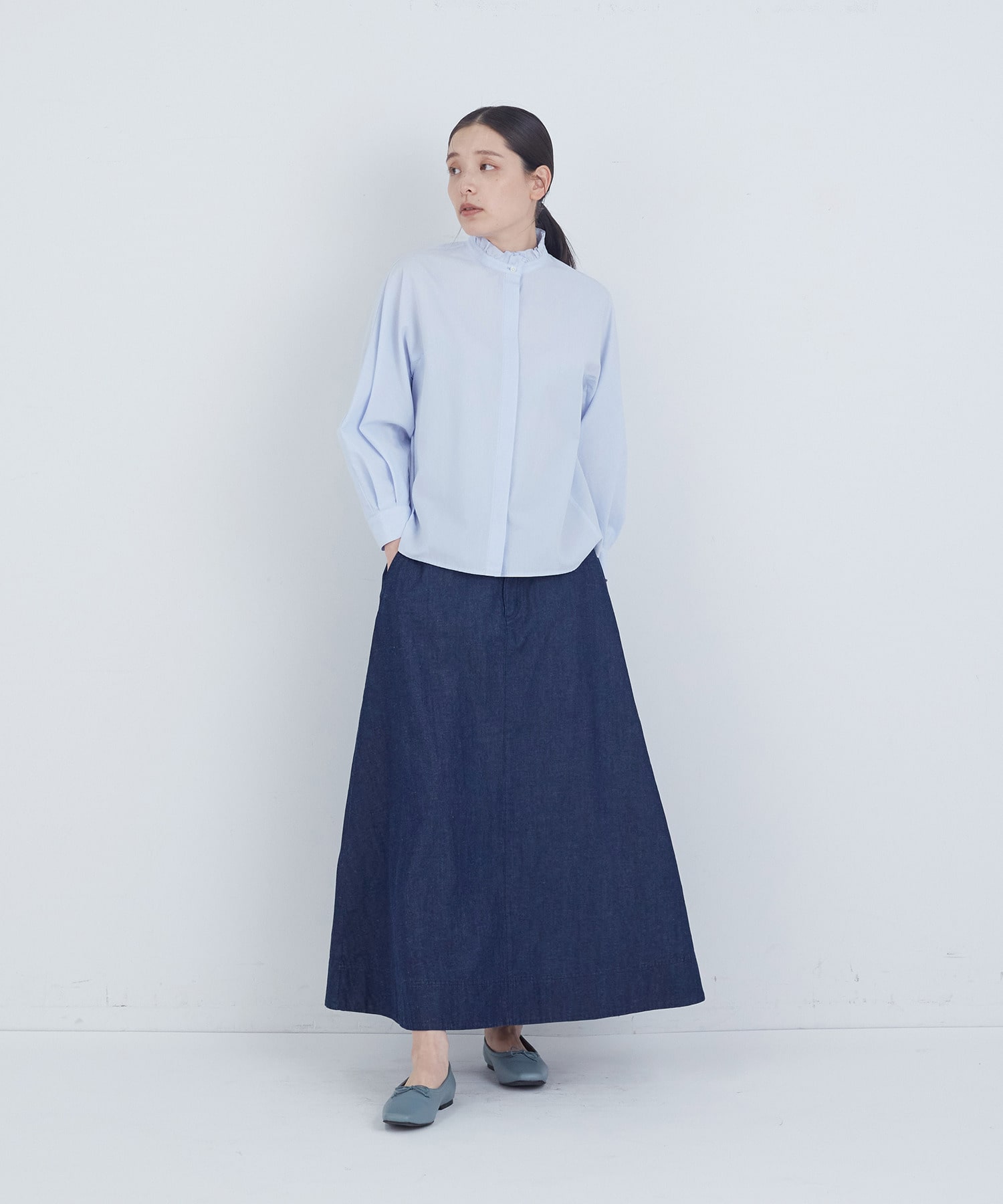 【ADIEU TRISTESSE】コットンフリルカラーブラウス 詳細画像 ライトグレー 13