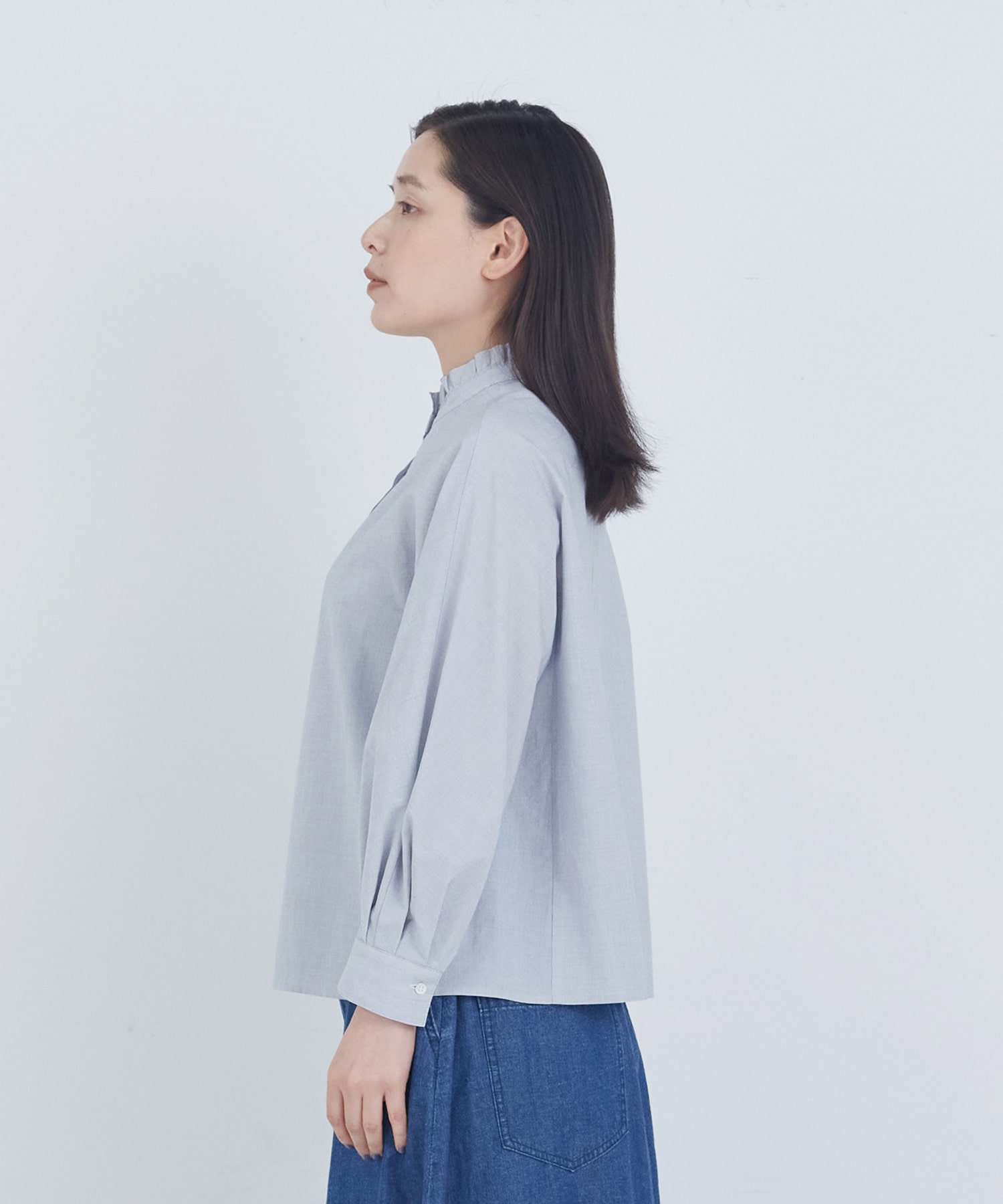 【ADIEU TRISTESSE】コットンフリルカラーブラウス 詳細画像 ライトグレー 5