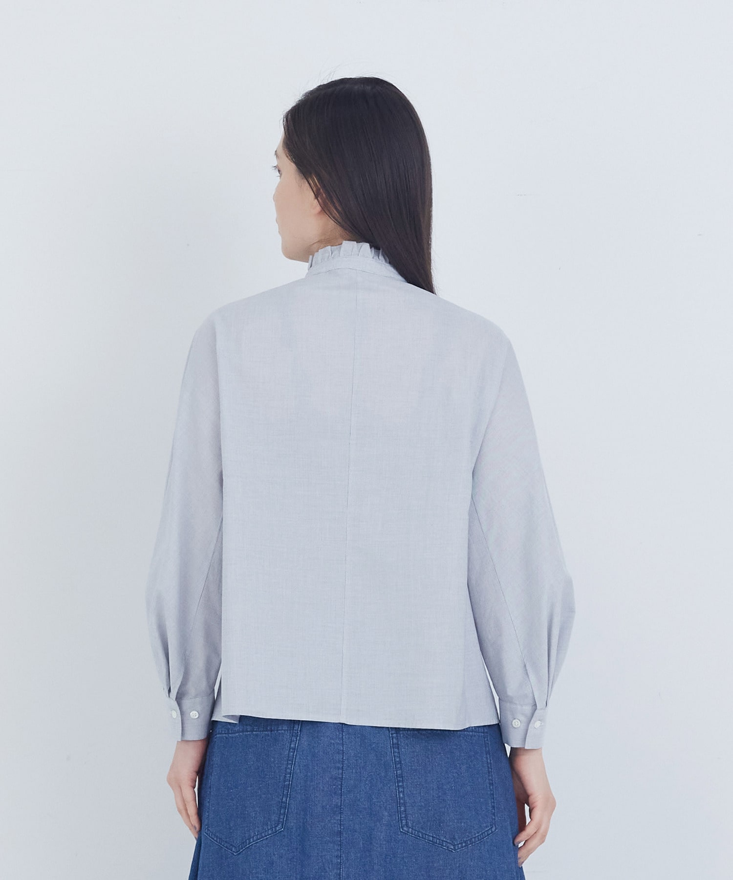 【ADIEU TRISTESSE】コットンフリルカラーブラウス 詳細画像 ライトグレー 6