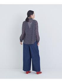 【ADIEU TRISTESSE】シアーエンブロイダリーシャツ 詳細画像 チャコールグレー 3