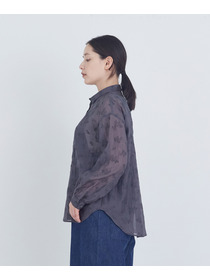 【ADIEU TRISTESSE】シアーエンブロイダリーシャツ 詳細画像 チャコールグレー 6