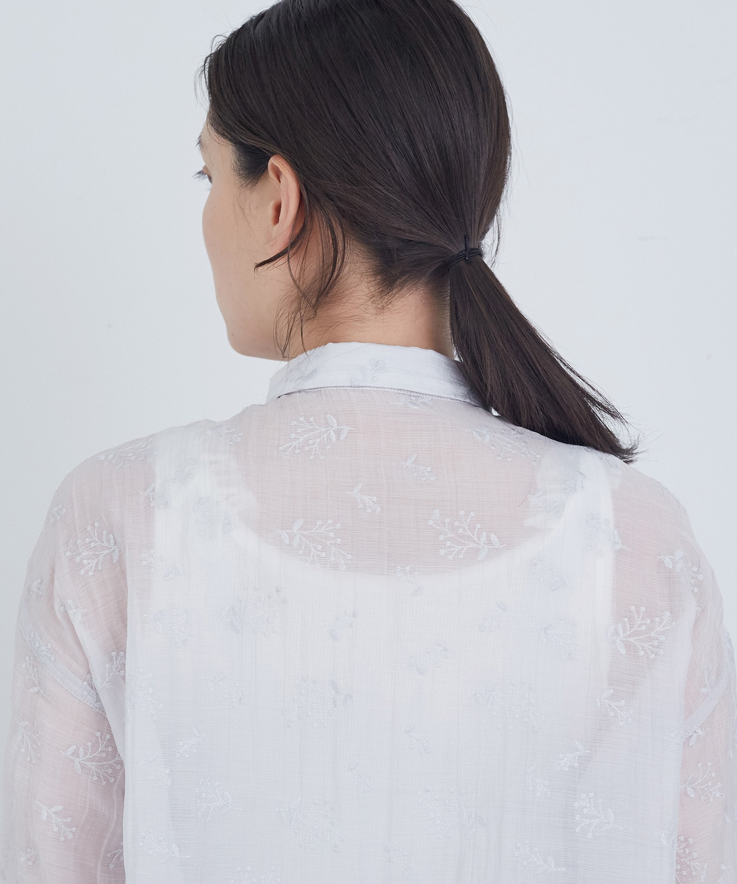 【ADIEU TRISTESSE】シアーエンブロイダリーシャツ 詳細画像 チャコールグレー 15