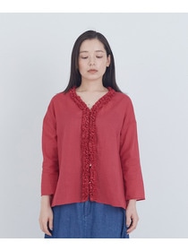 【ADIEU TRISTESSE】フリルトリミングブラウス 詳細画像 レッド 17