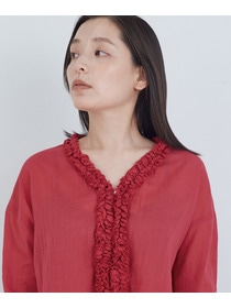 【ADIEU TRISTESSE】フリルトリミングブラウス 詳細画像 レッド 20