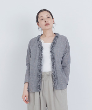 【ADIEU TRISTESSE】フリルトリミングブラウス 詳細画像 チェック 1