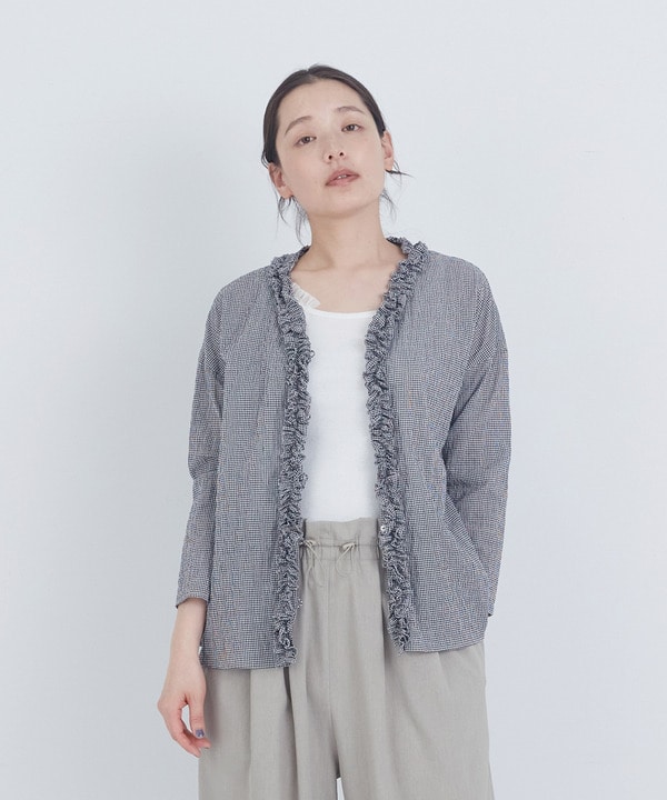 【ADIEU TRISTESSE】フリルトリミングブラウス