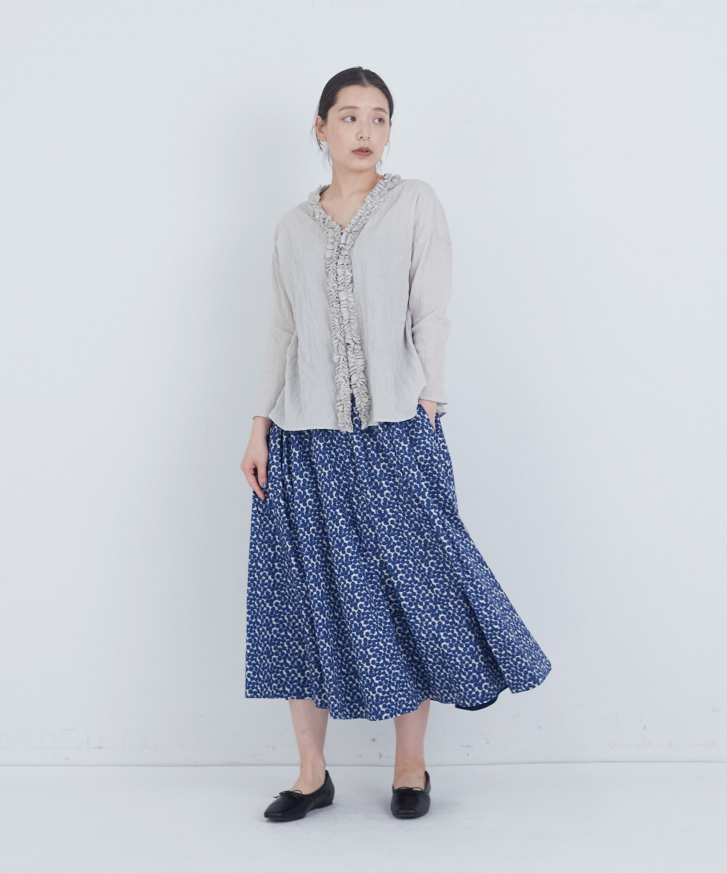 【ADIEU TRISTESSE】フリルトリミングブラウス 詳細画像 レッド 1