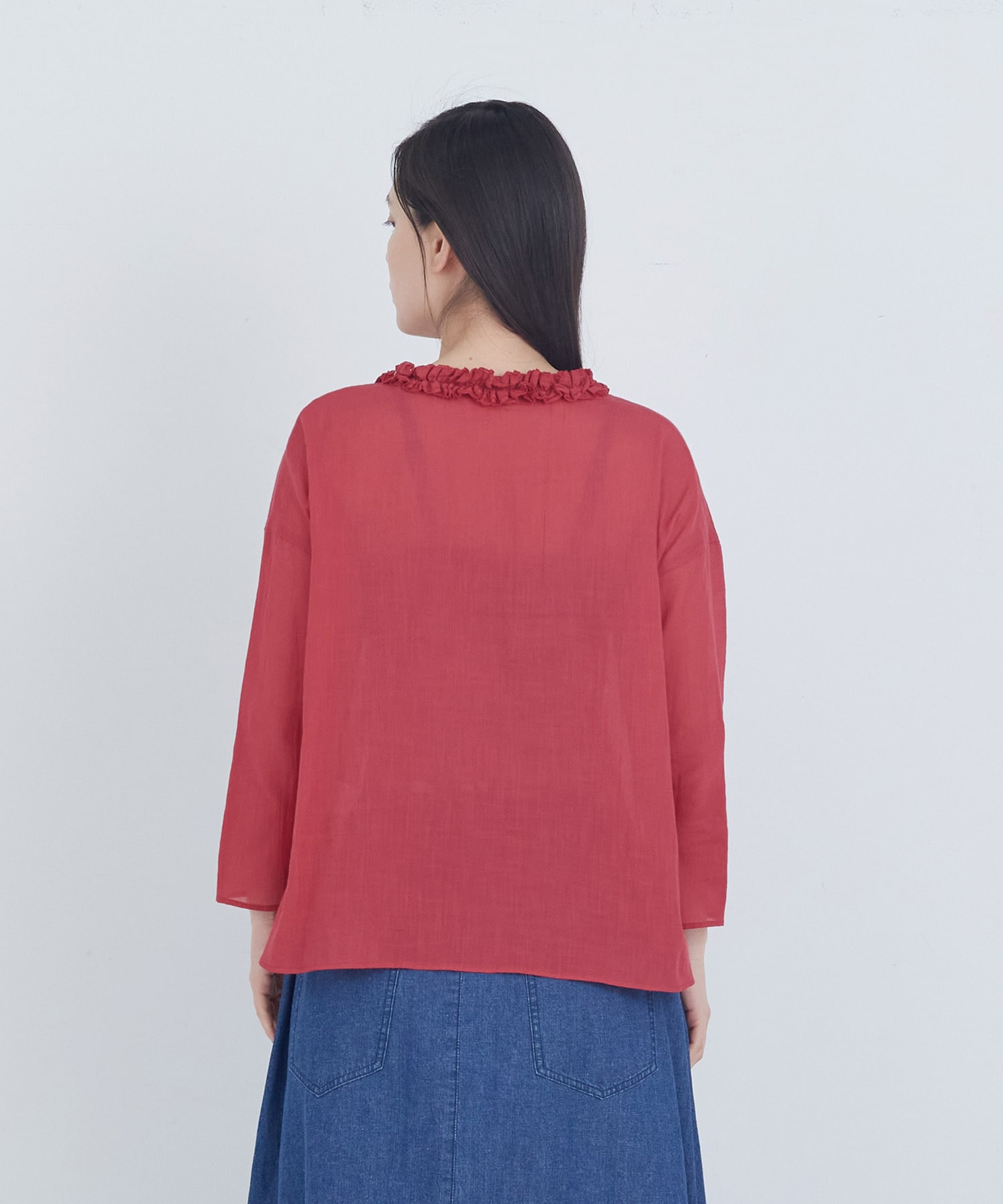 【ADIEU TRISTESSE】フリルトリミングブラウス 詳細画像 レッド 19