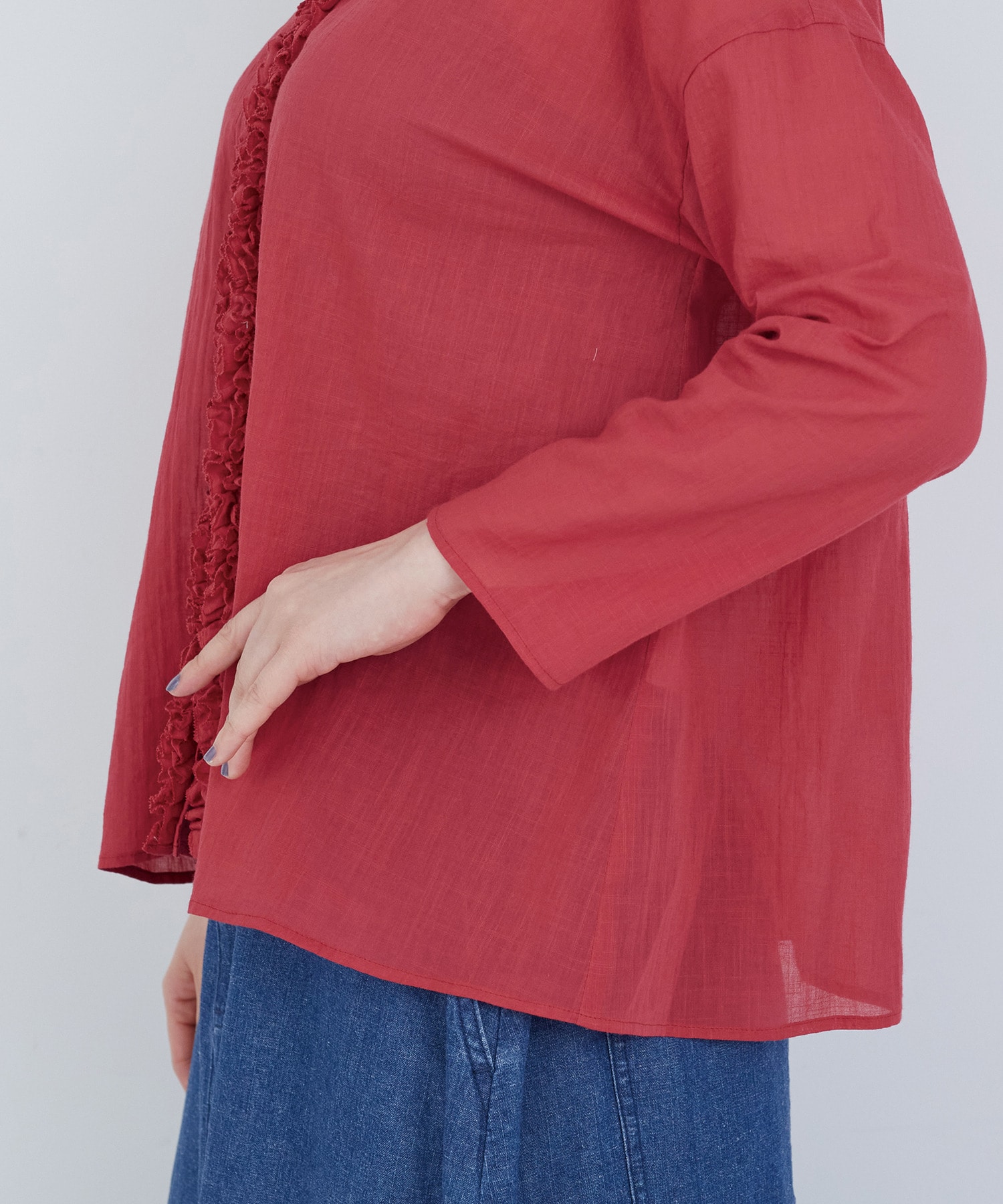 【ADIEU TRISTESSE】フリルトリミングブラウス 詳細画像 レッド 22